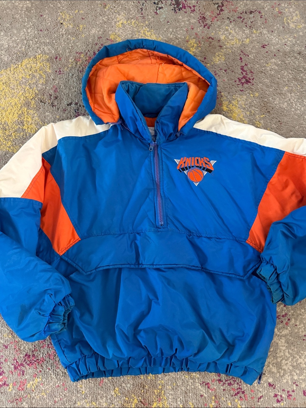 New York Knicks Blue Orange Pullover coat vintage boys 14-16